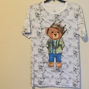 Young men bear tee.
